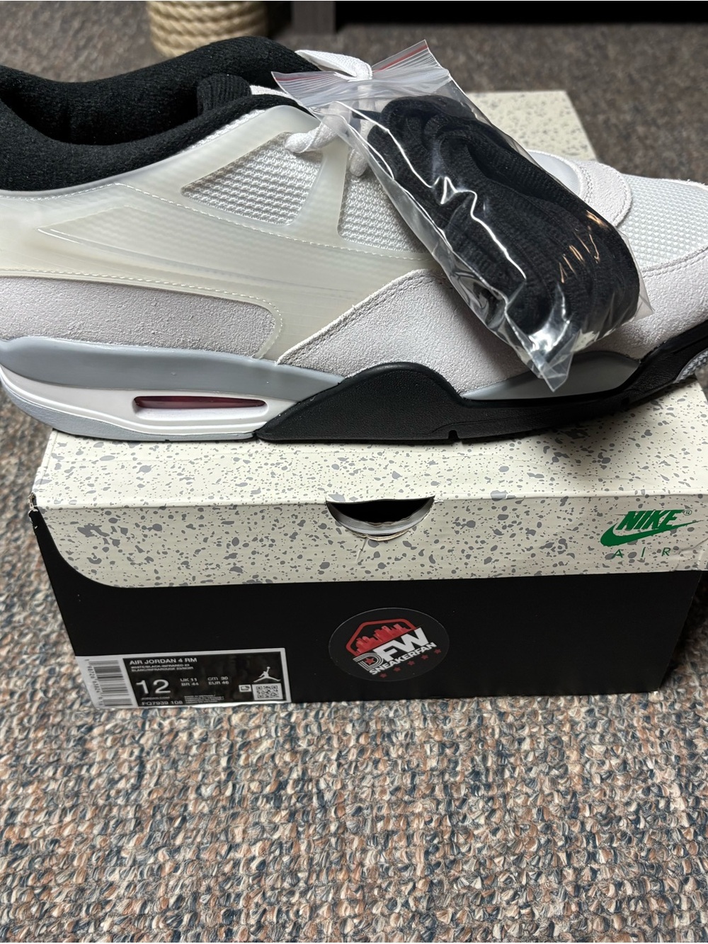 Nike Air Jordan 4 Men's Sneakers - White/Black/Grey